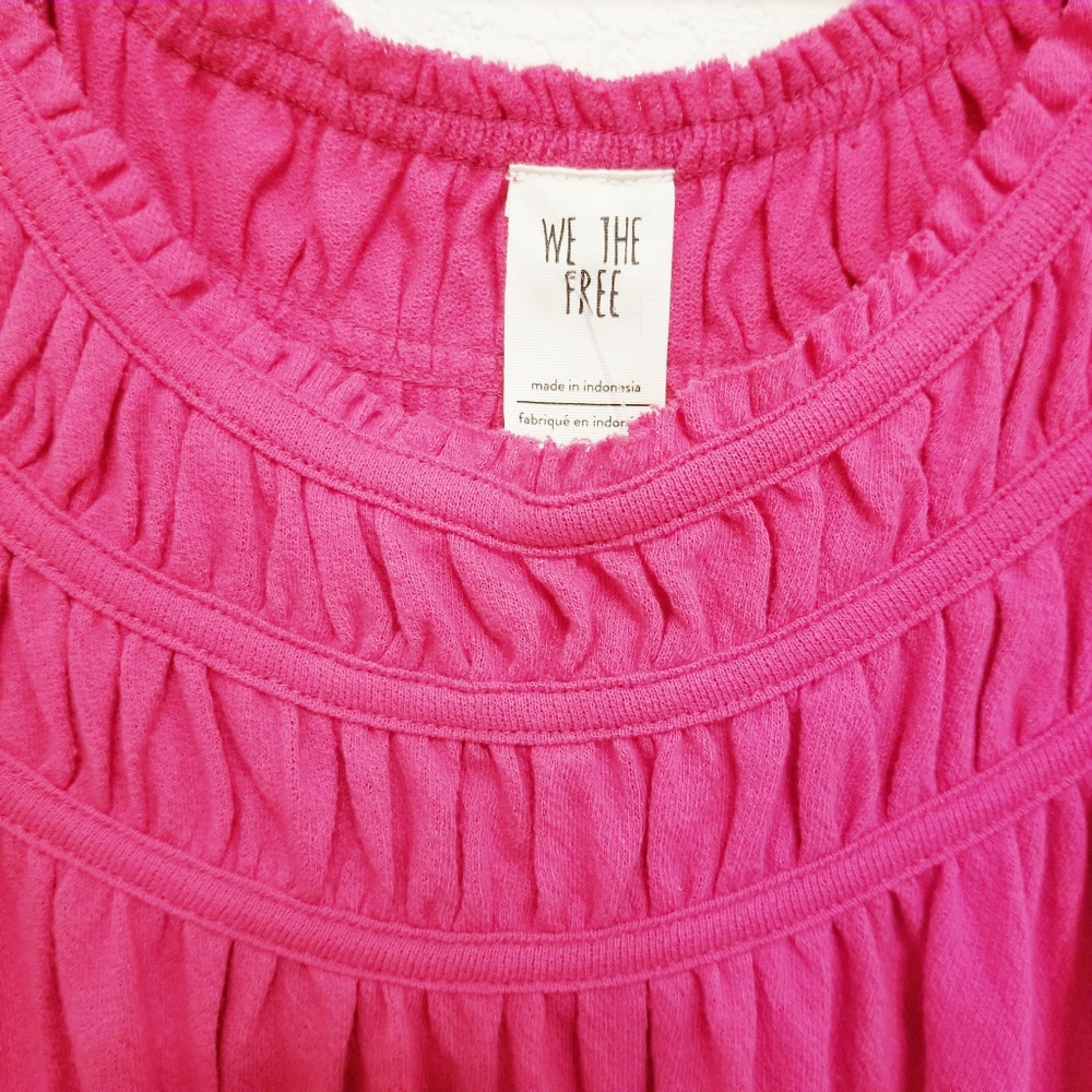 Free People Ruffle Gathered Top On/Off Shoulder - Picture 5 of 5